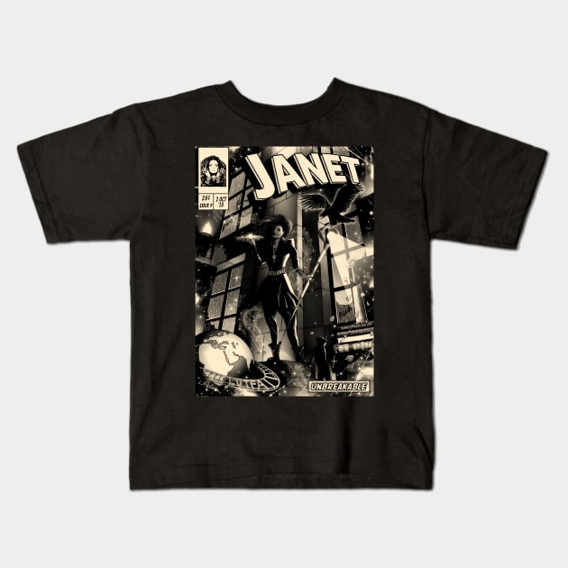 Janet Jackson Vintage Concert Tour Kids T-Shirt by Garza Arcane